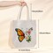 Embroidery Kit Canvas Tote Bag for Beginners,Cross Stitch Kits for Adults,DIY Needlepoint with Butterfly Floral Pattern,Women Shopping Reusable Grocery Bags